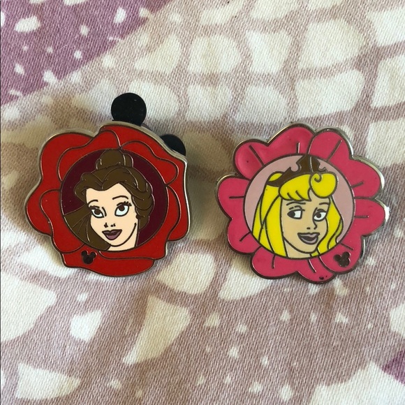 Princess Flowers Hidden Mickey Disney Pins - Picture 1 of 2